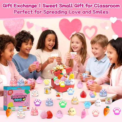 30-Pack Taba Squishy Toys Set - Mini Squishies for Kids, Ideal for Party Favors, Goodie Bag Stuffers, and Classroom Prizes
