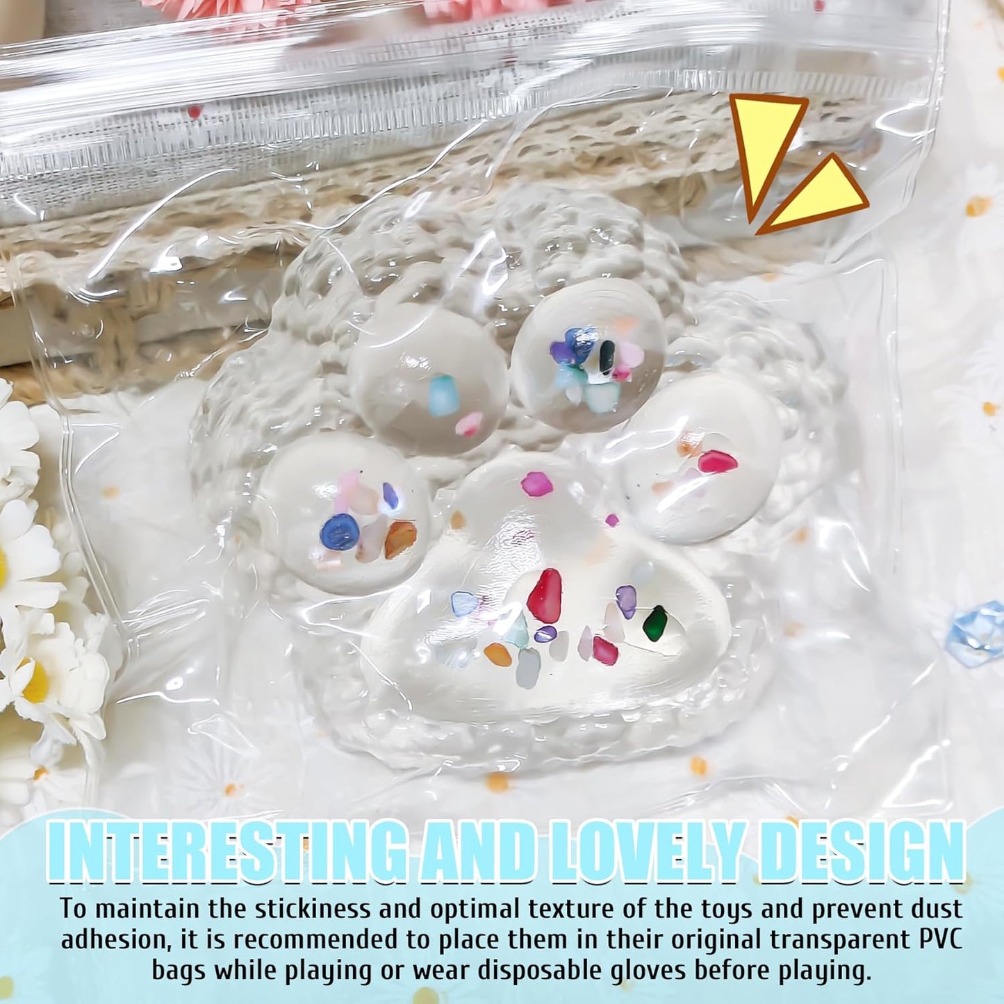 Big Taba Squishy Paw, 4.2In Clear Cat Paw Squeeze Toys, Sticky Squishy Toy | Soft Stress Relief Fidget Sensory Toys, Executive Desk Toys & Party Favors for Kids & Adults