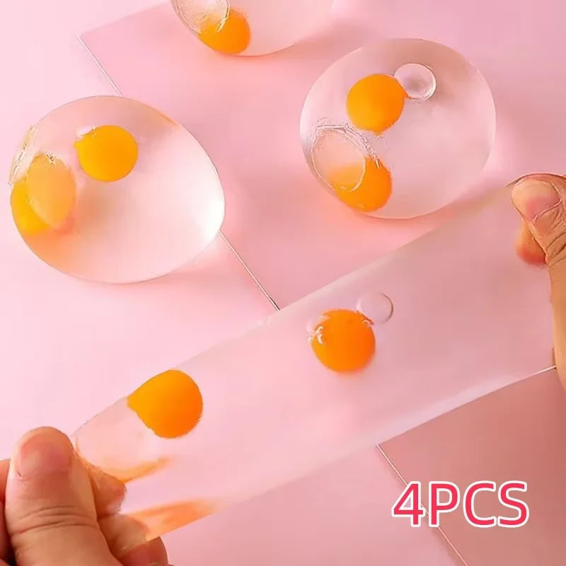 Double Yellow Transparent Simulated Egg Stress Relief Tool for Adults - Ideal Gift for Stress Relief