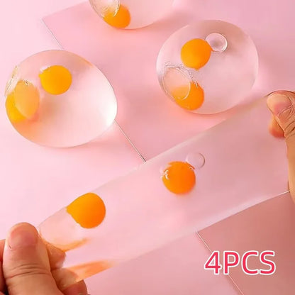Double Yellow Transparent Simulated Egg Stress Relief Tool for Adults - Ideal Gift for Stress Relief