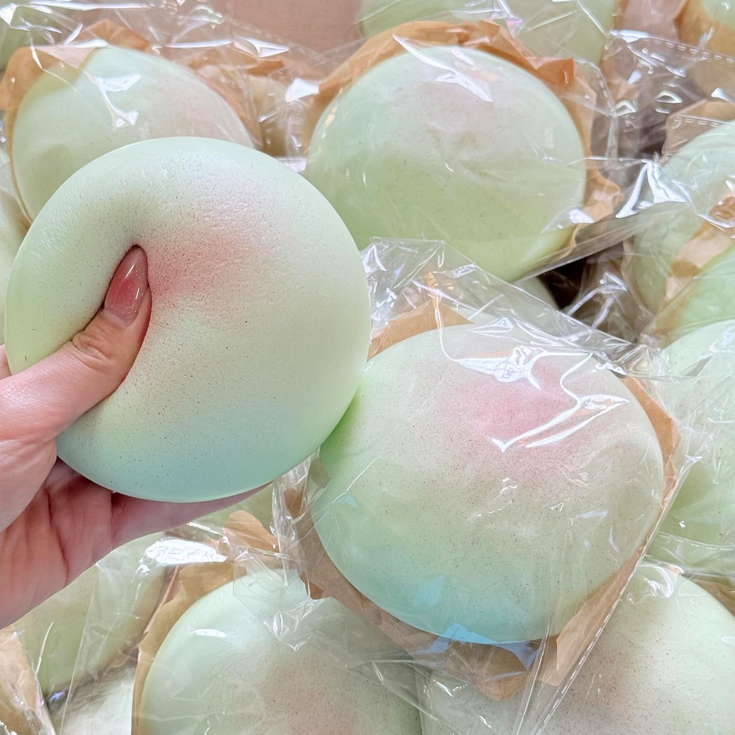 Cheese Slow Rising Squishy and Sticky Bread Fidget Toys | Foam Butter Bread Stress Balls for Stress Relief, ADHD Management, and Party Favors (Green)