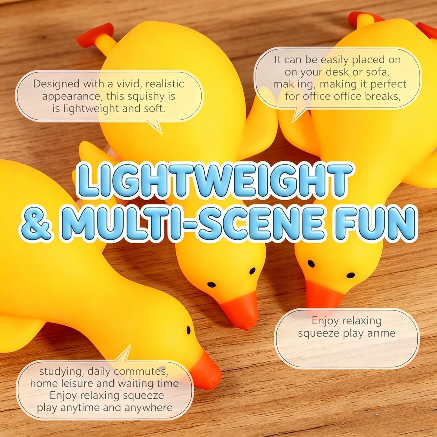 Giant 13-Inch Duck Squishy Stress Ball - Jumbo Soft Slow Rising Decompression Toy for Anxiety Relief and Party Favors