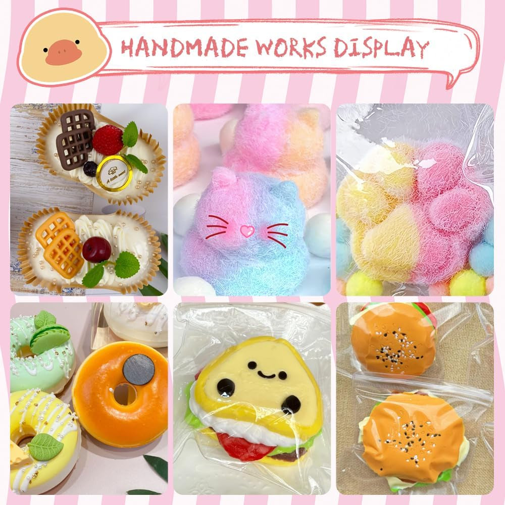Taba Squishes Decompression Kit with Pig and Bunny Silicone Molds - 3" Paw Animal Cookie and Squishy Hamster Molds - 200g