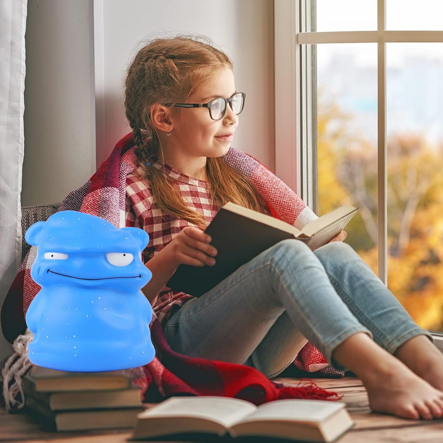 9.8 Inch Jumbo Squishies Blue Monster Kawaii Gaint Soft Toy Slow Rising Scented Squishys Stress Relief Kids Toys for Halloween Birthday Party Décor