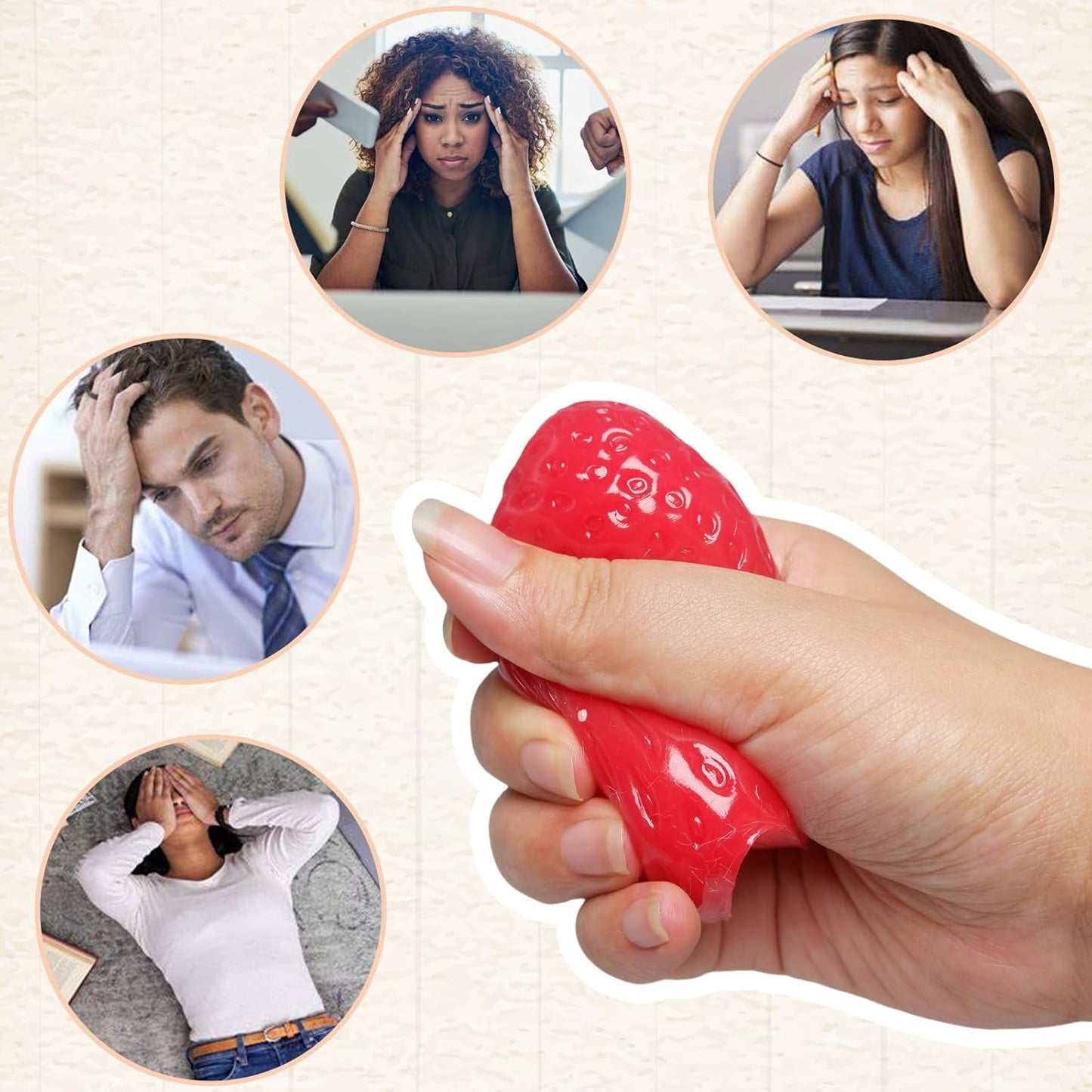 Set of 5 Handmade Fruit Squishies for Stress Relief and Fidgeting, Including Strawberry, Banana, and Mango, Ideal for Party Favors in OPP Packaging