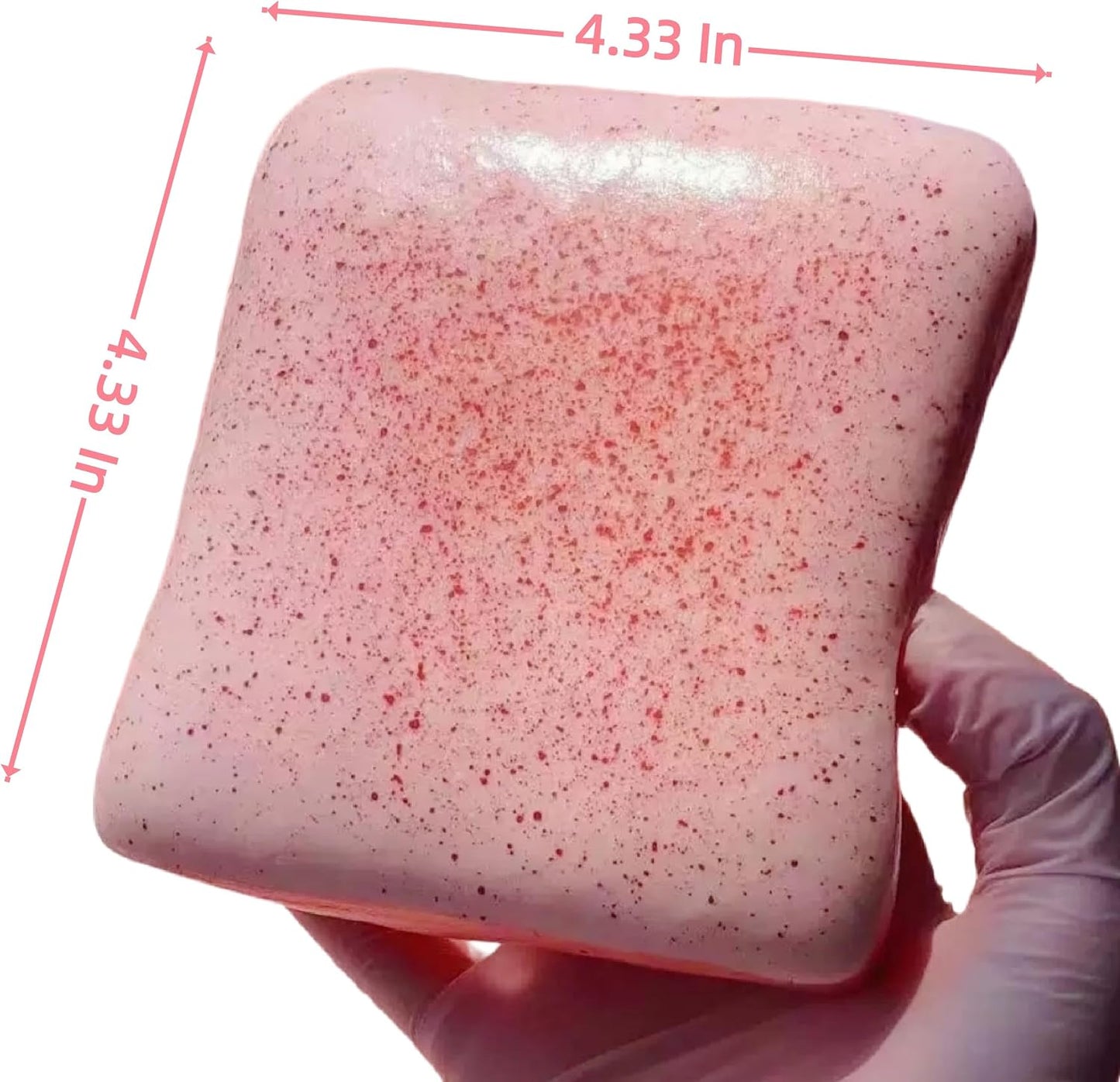 4.3-Inch Soft Strawberry Toast Squishy Toy - Realistic Slow Rising Stress Relief Squeeze Toy for Adults