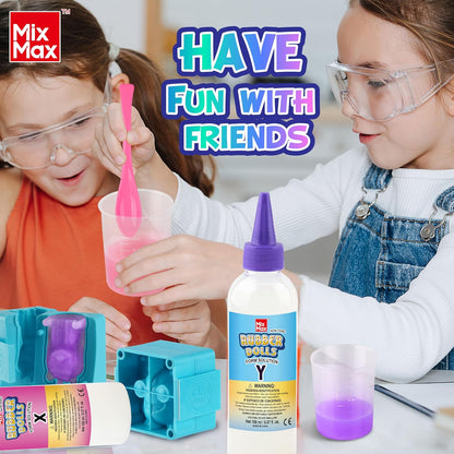 DIY Squishy Toy Making Kit - 6 Pack Rubber Doll Craft Set for Kids Ages 6-12, Glow-in-the-Dark Jumbo Glitter Silicone Crafts for Parties