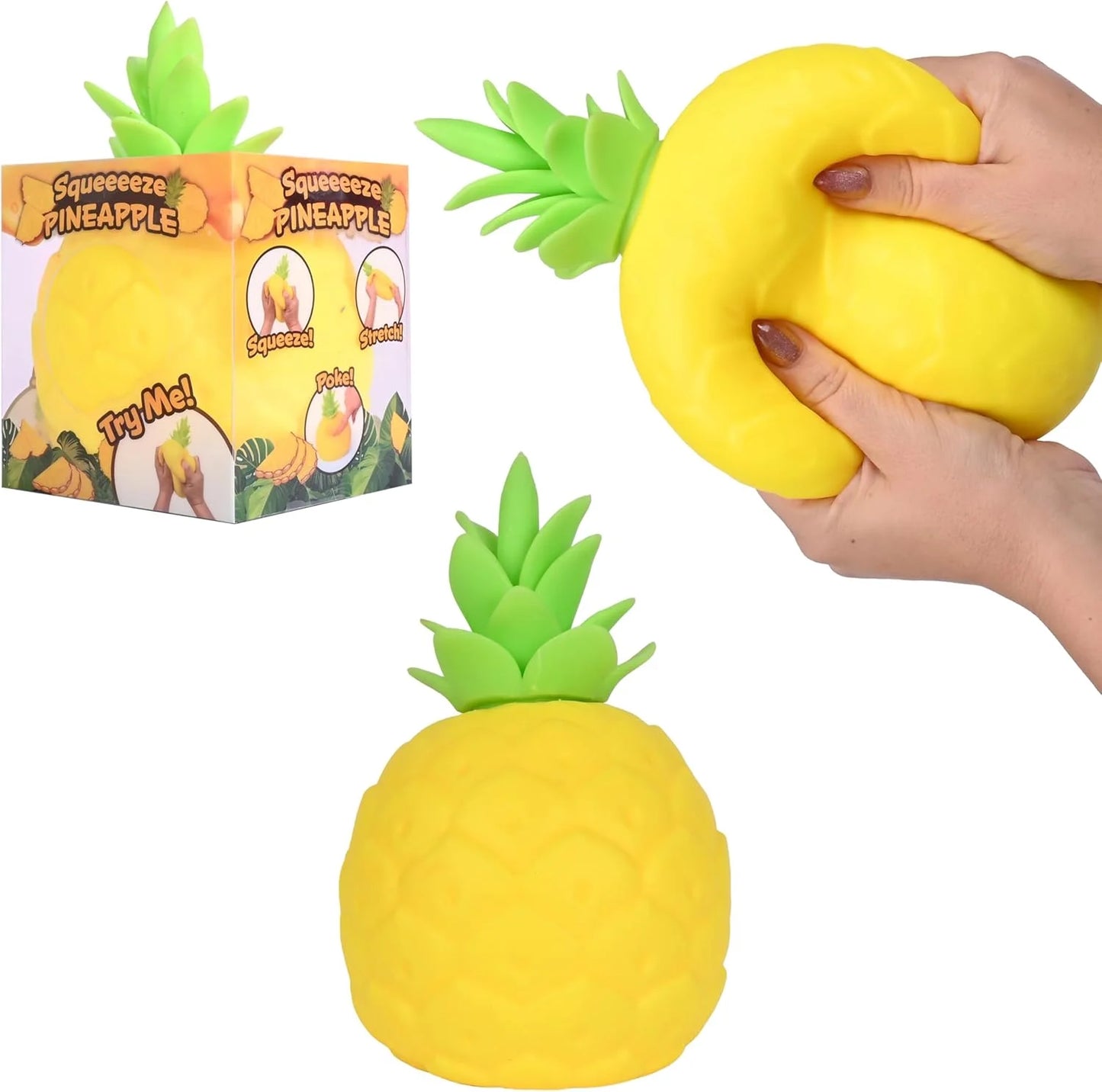 Jumbo Pineapple Squish Toys, 6.5" Fruit Taba Squish Toys, Stress Balls, Gifts
