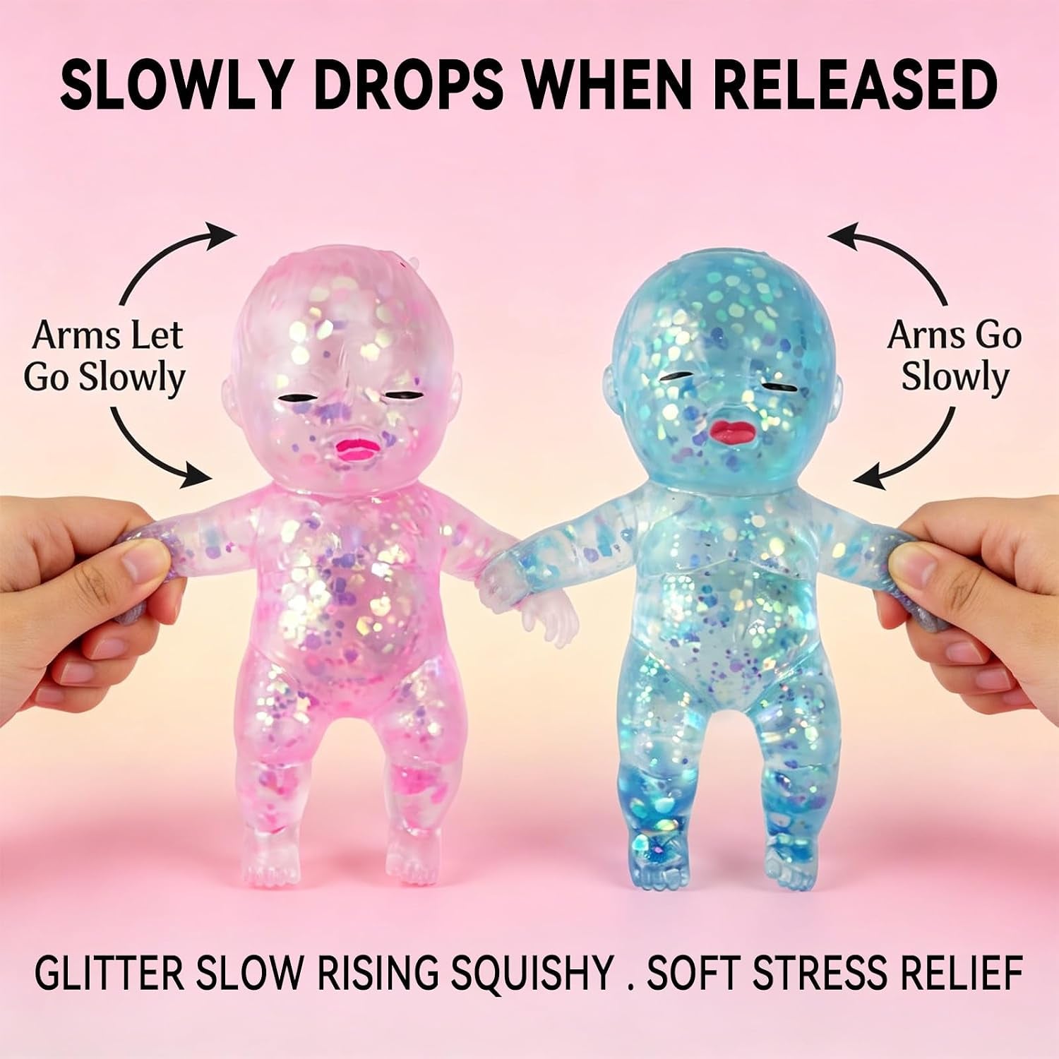 3PCS Squishies Glittery, Slow Rising Squishies, Desk Decor & Anxiety Relief | Soft Squeezable Fidget Toy, Ideal for Birthday Gifts, Party Favors, Easter Basket Stuffers