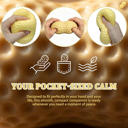 Peanut-Shaped Stress Relief Ball - Soft TPR Fidget Toy for Anxiety Relief and Hand Relaxation, Ideal for Desk Decor and Gift (1 Piece)