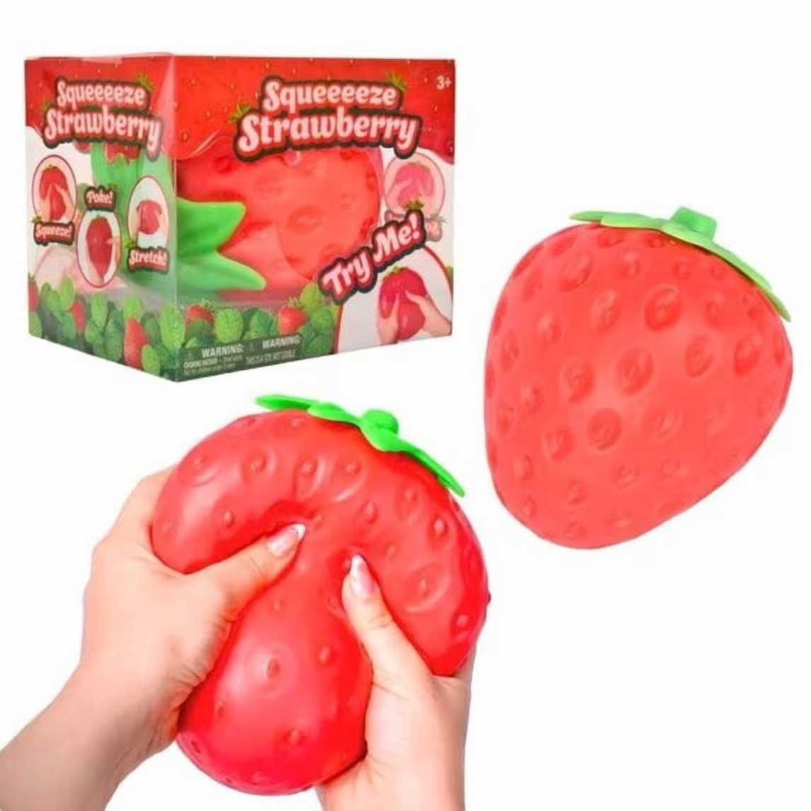 Jumbo Strawberry Squish Toys, 15" Dumpling Taba Squish Toys, Stress Balls, Gifts