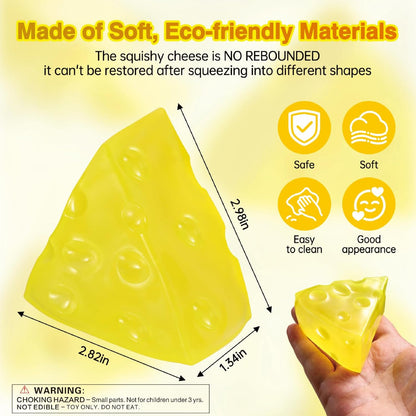 Coconut Oil Squishy, Cheese Squishy, Shapeable Stress Relief Toys | No Rebound, Fidget Squeeze Anxiety Relief, Cute Desk Decor, Party Favors, Birthday & Holiday Gifts, Adult Office Toys
