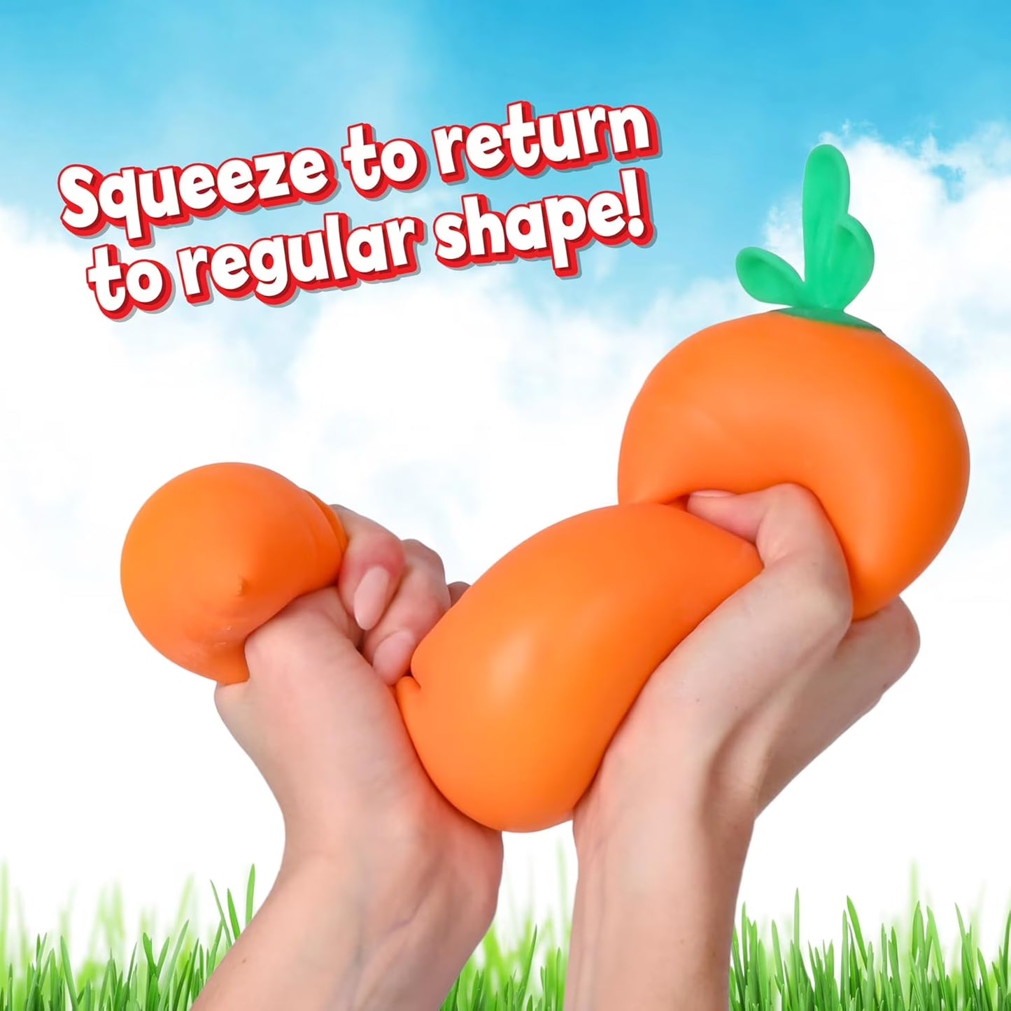 Jumbo Squish Carrot Toys, 12" Gaint Squish Vegetable - Mega Fruit Stress Relief Toys - Fidget Sensory Food Fun Gift for Kiddo, Teens Adults