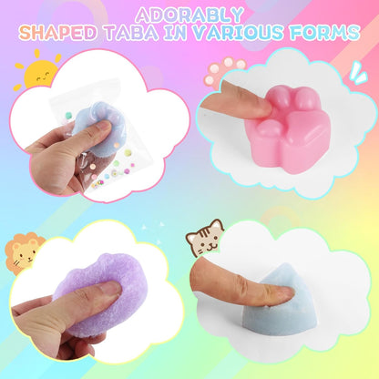 Taba Squishy Kit with 10 Molds, 18OZ Liquid Silicone Squishy Making Kit with Guided, Bubble Free, Odorless and Faster Fully Cures, DIY Squishy Kit, Flocking Powder, Stress Relief Entertainment