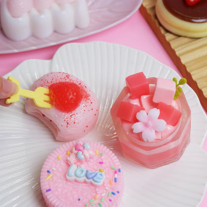 Set of 5 Handmade Taba Squishies - Ultra-Realistic Dessert Cookie Stress Relief Toys, Ideal for Fidgeting and Party Favors, Packaged in OPP