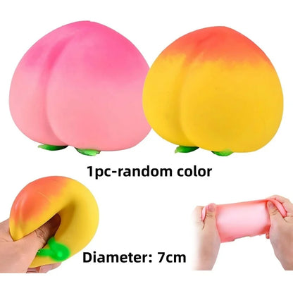 Dragon Fruit, Peach, Orange, Durian, Mango, Banana, and Strawberry Soft Squeeze Stress Relief Fidget Toy for Office and Home