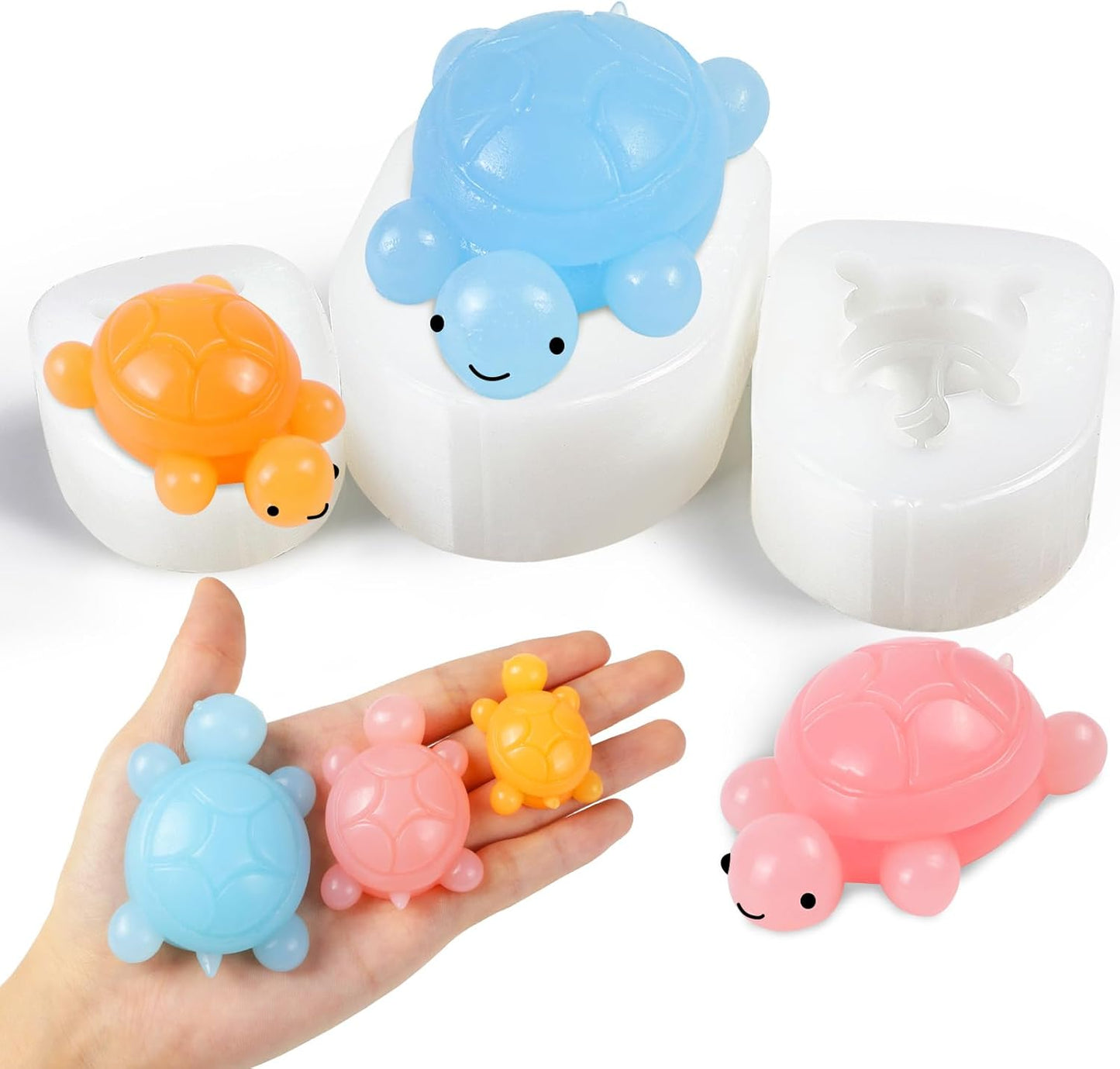 Turtle Silicone Mold Kit - Three Sizes for Creating Turtle Squishies (Large, Medium, Small)