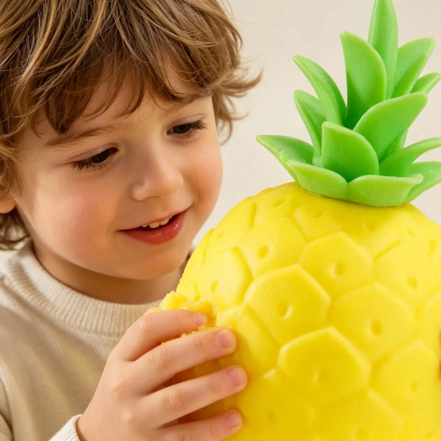 Jumbo Pineapple Squish Toys, 6.5" Fruit Taba Squish Toys, Stress Balls, Gifts