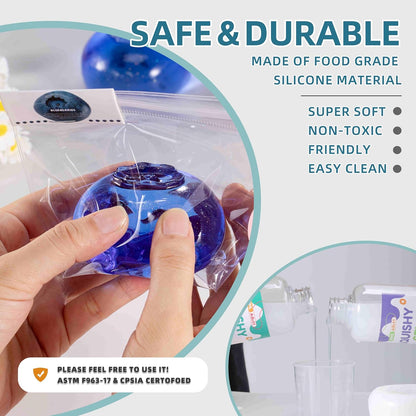 Handcrafted Silicone Taba Clear Blueberry Jumbo Squishy Toy - Safe, Non-Toxic Stress Relief and Fidgeting Aid for Kids and Adults