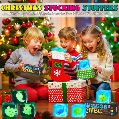 Glow in the Dark Crab Stress Relief Fidget Cube - Sensory Squishy Toy for Kids and Adults, Ideal for Autism and Anxiety Management, Perfect for Easter Basket Stuffers