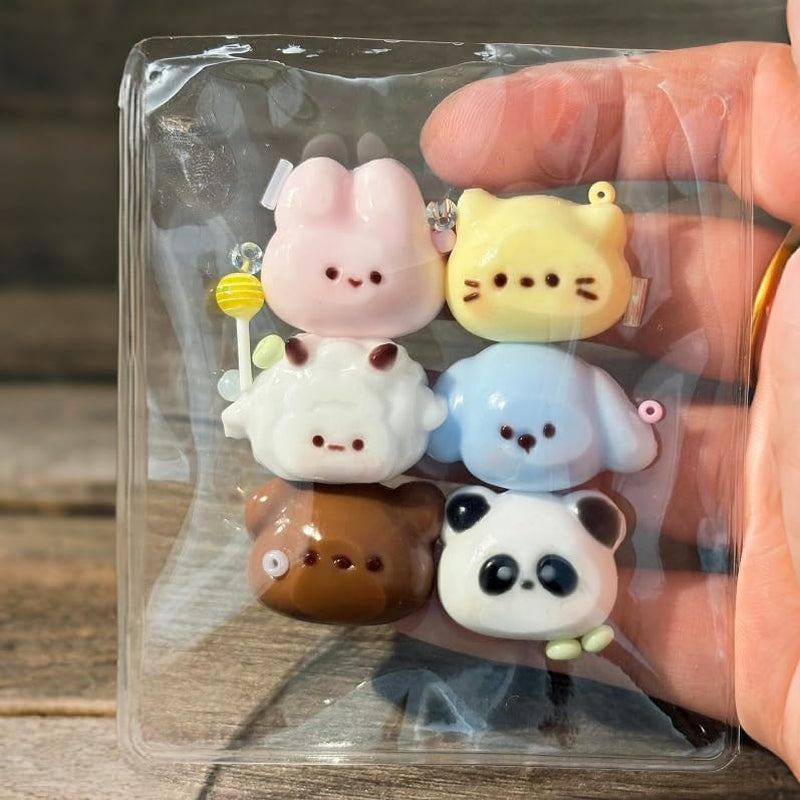 Set of 2 Animal Silicone Molds for DIY Taba and Kawaii Character Squishies, Mini Taba Squishy and Soap Making Molds