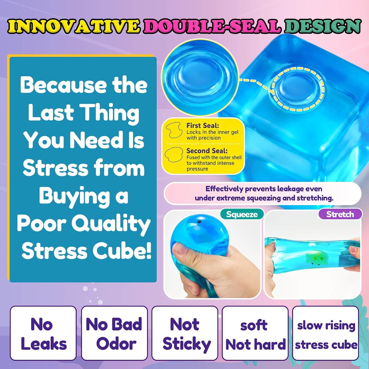 Glow in the Dark Crab Stress Relief Fidget Cube - Sensory Squishy Toy for Kids and Adults, Ideal for Autism and Anxiety Management, Perfect for Easter Basket Stuffers