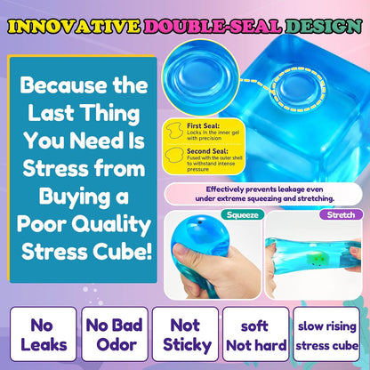 Glow in the Dark Crab Stress Relief Fidget Cube - Sensory Squishy Toy for Kids and Adults, Ideal for Autism and Anxiety Management, Perfect for Easter Basket Stuffers