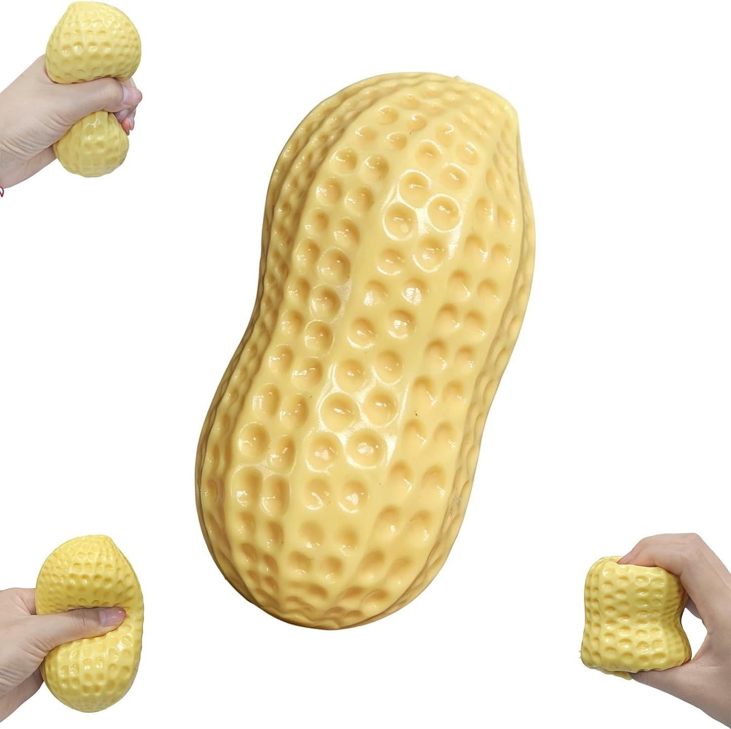 Peanut-Shaped Stress Relief Ball - Soft TPR Fidget Toy for Anxiety Relief and Hand Relaxation, Ideal for Desk Decor and Gift (1 Piece)