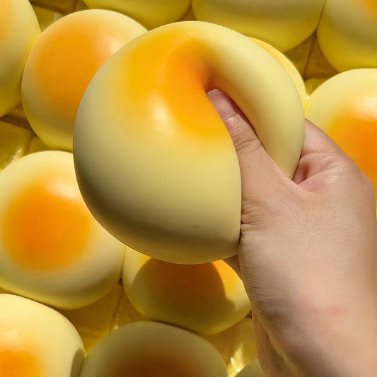 Cream Bun Bread Squishy - 4" Slow Rising Foam Stress Relief Toy | Super Soft Sensory Squeeze for Adults, Ideal for Office Desk Decor