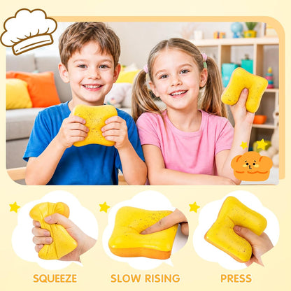Bread Butter Squishy Slow Rising Stress Relief Fidget Toy (Yellow) | Soft Sensory Squishies for Anxiety Relief and Party Favors for All Ages