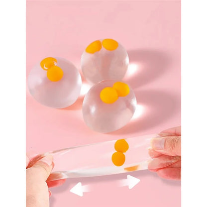 Double Yellow Transparent Simulated Egg Stress Relief Tool for Adults - Ideal Gift for Stress Relief