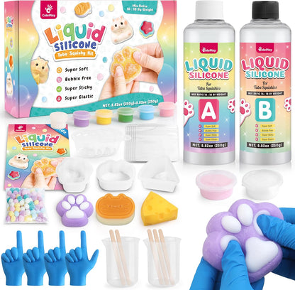 Taba Squishy Making Kit for Children - Crafting Set for Girls Aged 8-12 | 18OZ Rubber with Beginner's Guide and Molds - Ideal Arts and Crafts Gift for Birthdays
