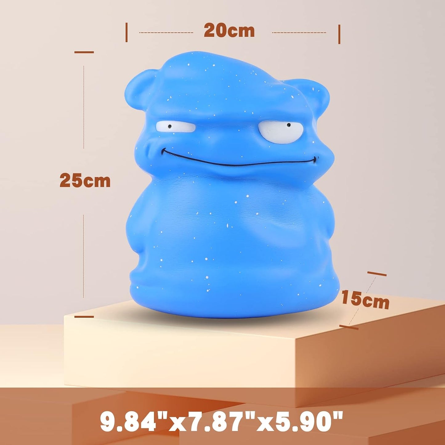 9.8 Inch Jumbo Squishies Blue Monster Kawaii Gaint Soft Toy Slow Rising Scented Squishys Stress Relief Kids Toys for Halloween Birthday Party Décor