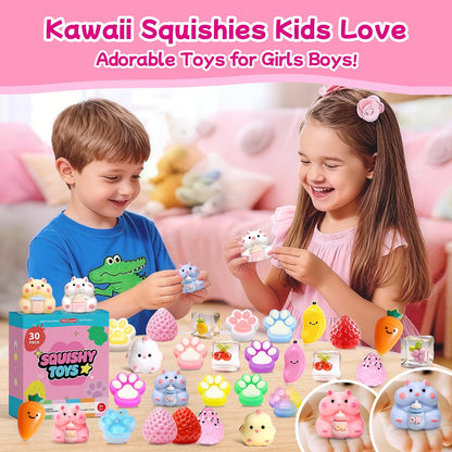 30-Pack Taba Squishy Toys Set - Mini Squishies for Kids, Ideal for Party Favors, Goodie Bag Stuffers, and Classroom Prizes