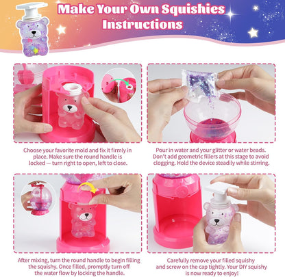 DIY Hand-Crank Squishy Maker - Create 12 Adorable Animal Squishies with Decorative Fillings for Stress Relief Gifts