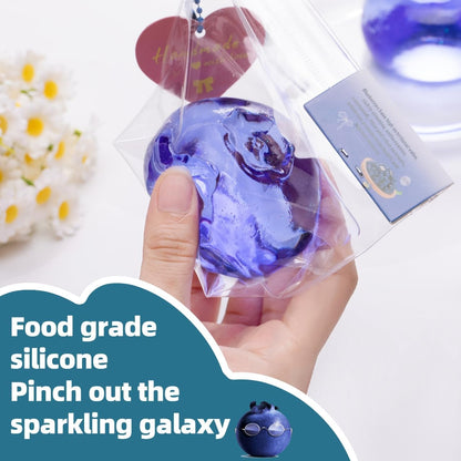 Handcrafted Silicone Taba Clear Blueberry Jumbo Squishy Toy - Safe, Non-Toxic Stress Relief and Fidgeting Aid for Kids and Adults