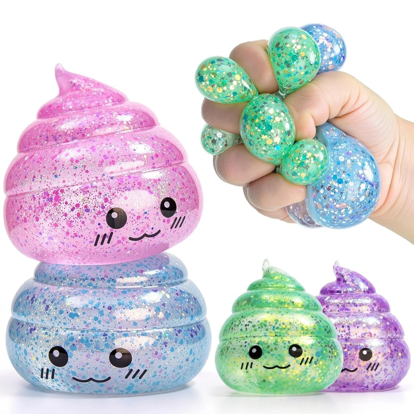 Glitter Squishy Stress Ball - Fidget Toy for Relaxation and Entertainment for All Ages