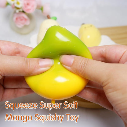 Set of 5 Handmade Fruit Squishies for Stress Relief and Fidgeting, Including Strawberry, Banana, and Mango, Ideal for Party Favors in OPP Packaging