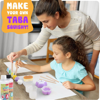 Taba Squishy Making Kit for Children - Crafting Set for Girls Aged 8-12 | 18OZ Rubber with Beginner's Guide and Molds - Ideal Arts and Crafts Gift for Birthdays