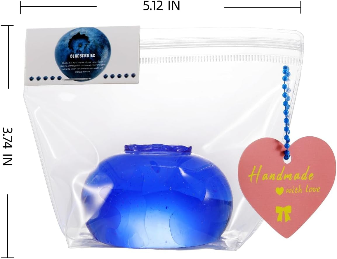 Handcrafted Silicone Taba Clear Blueberry Jumbo Squishy Toy - Safe, Non-Toxic Stress Relief and Fidgeting Aid for Kids and Adults