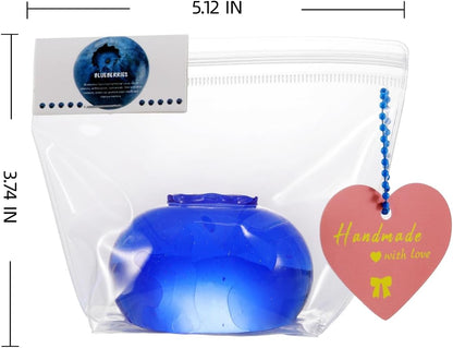 Handcrafted Silicone Taba Clear Blueberry Jumbo Squishy Toy - Safe, Non-Toxic Stress Relief and Fidgeting Aid for Kids and Adults