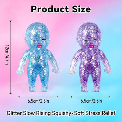 3PCS Squishies Glittery, Slow Rising Squishies, Desk Decor & Anxiety Relief | Soft Squeezable Fidget Toy, Ideal for Birthday Gifts, Party Favors, Easter Basket Stuffers