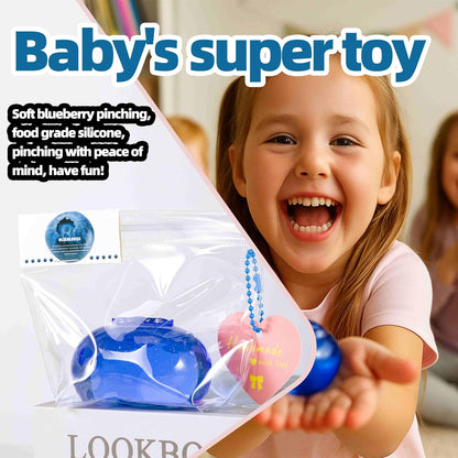 Handcrafted Silicone Taba Clear Blueberry Jumbo Squishy Toy - Safe, Non-Toxic Stress Relief and Fidgeting Aid for Kids and Adults