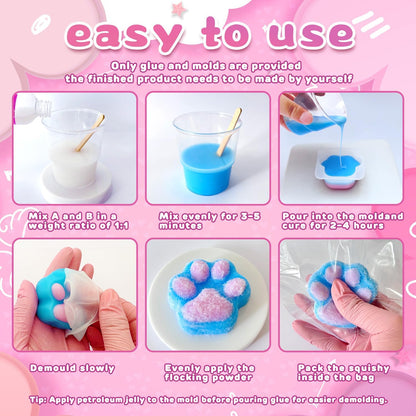 Taba Toy DIY Squishy Making Kit - 1:1 AB Liquid Silicone Fufu Squishy Kit with Molds for Custom Stress Relief Toys and Gifts for Any Occasion