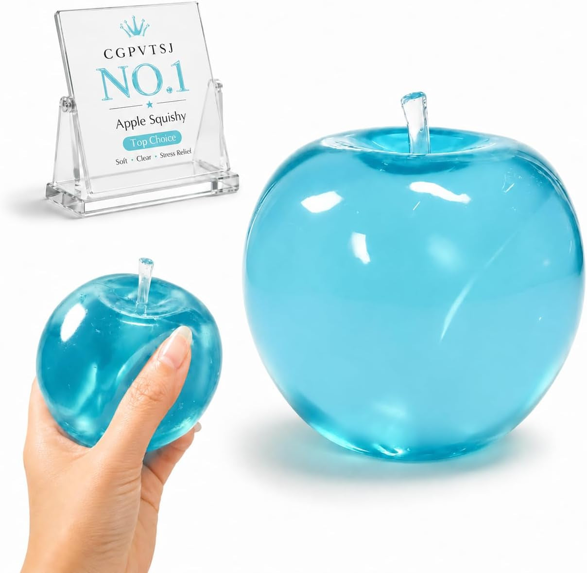 Blue Apple Squishy Slushy Coconut Oil Stress Relief Toy - Giant Slow Rising Squeeze Fidget Ball for Adults 2026
