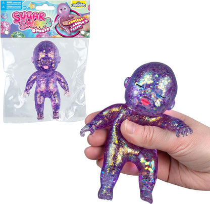 ORB Sugar Swaps Jumbo Baby Squishies - Pink and Purple 2-Pack of Sparkly Stress Relief and Sensory Toys for All Ages