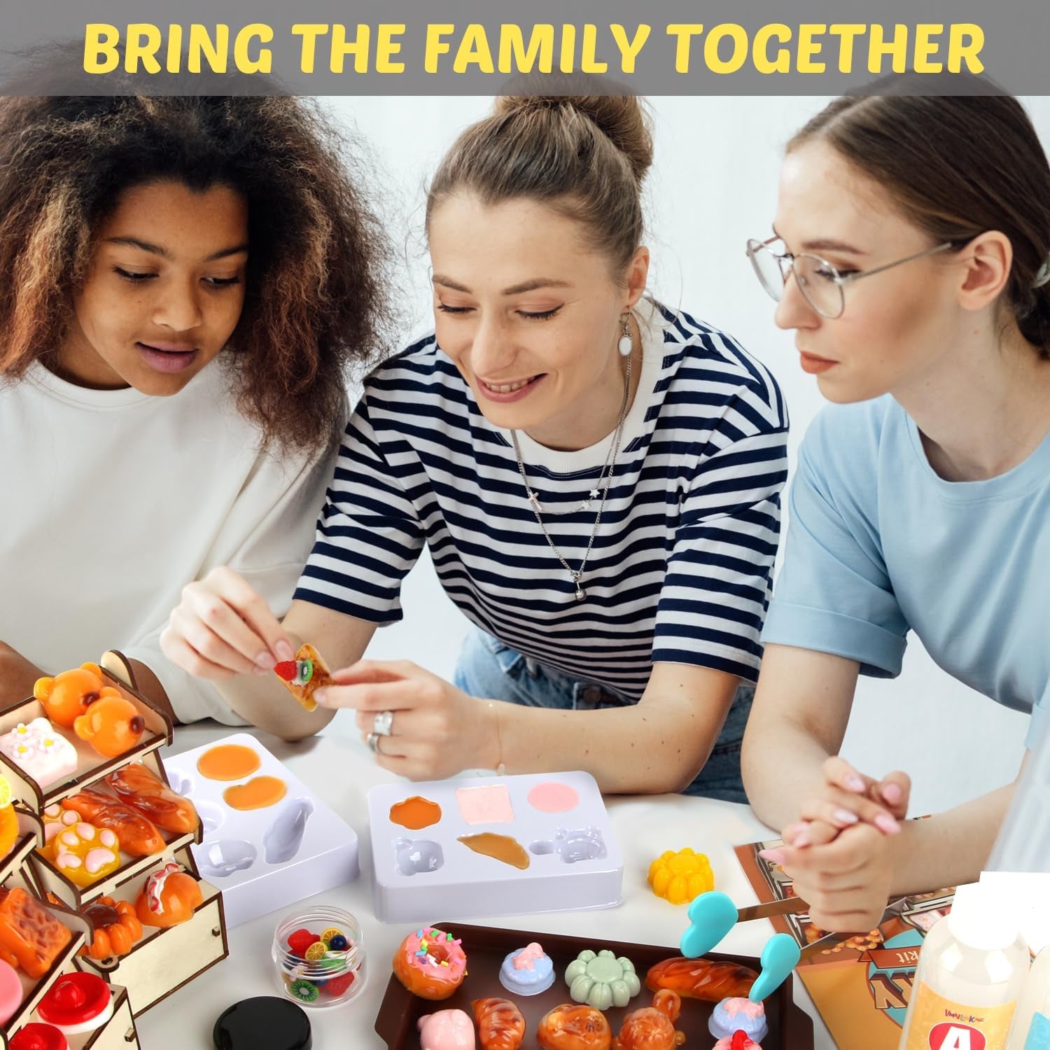 Mini Bakery Taba Squishy Craft Kit: DIY Mini Food Squishies with 12 Molds for Adults