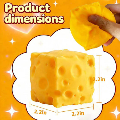 Yellow Cheeses Squeeze Toy, Easter Basket Stuffers for Kids Teens, Soft Simulation Food Squeeze Toy, Cute Desk Decor, Birthday Gift for Girls Boys, Office Classroom Fidget Pack