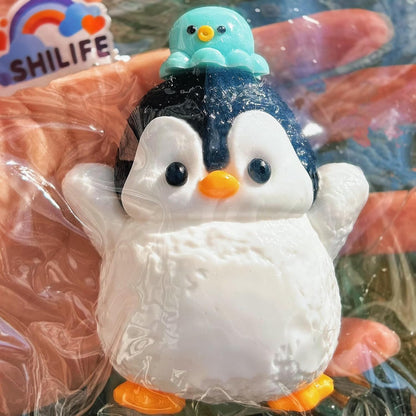 Slicone Taba Squishy, Stress Ball,Calming Fidget Toy, Penguin | FUFU Squishies Silicone Toys, Stress Relieving Fur Ball, OPP Packaging Gifts, Fidget Toys for Anxiety & Relaxation