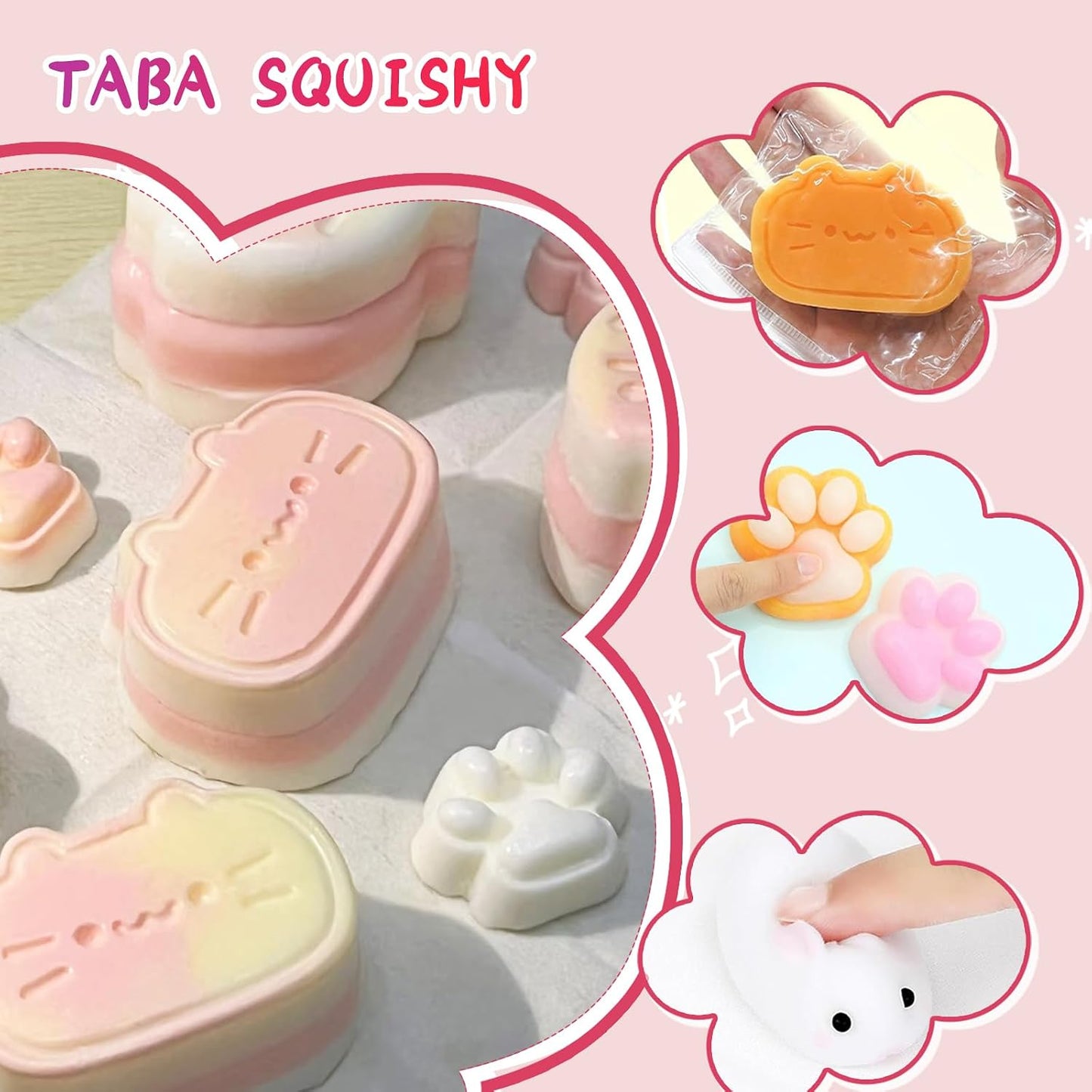 DIY Taba Squishy Kit - 18oz Rubber Squishy Creation Set with Instructions for Making Your Own Taba Squid Using Silicone Molds, Soft Stress Relief Squeeze Toy, Perfect for Stress Relief and Entertainment Gifts
